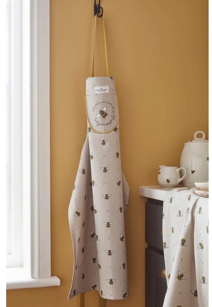Beżowo-żółty bawełniany fartuch Cooksmart ® Bumble Bees