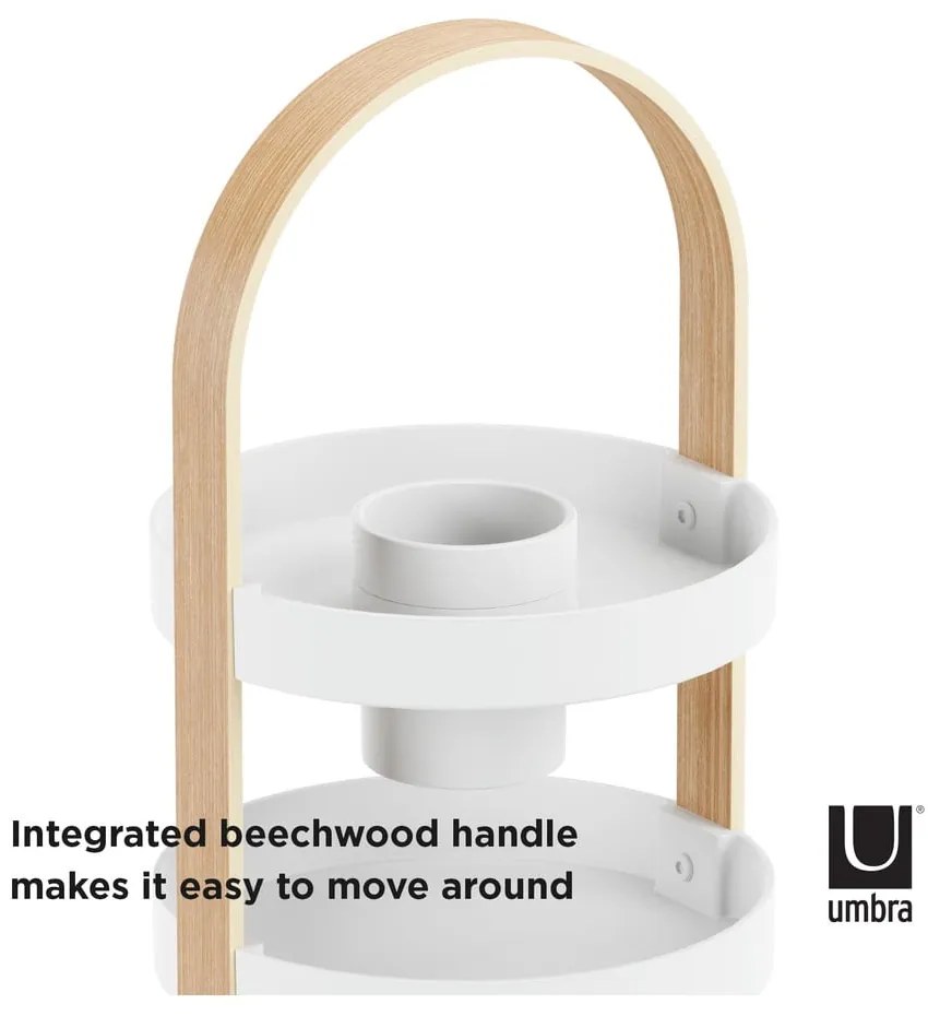 Biało-naturalny drewniany organizer łazienkowy Bellwood – Umbra