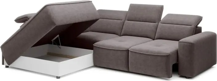 Narożnik COLOMBO L Lewostronny z elektryczną funkcją spania pojemnikiem ELEMENT 04 Popielaty WERSAL