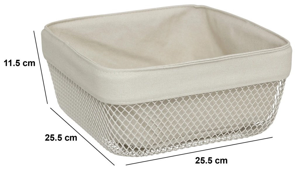 Nowoczesny koszyk na pieczywo MAYAJ, 25,5 x 25,5 x 11,5 cm