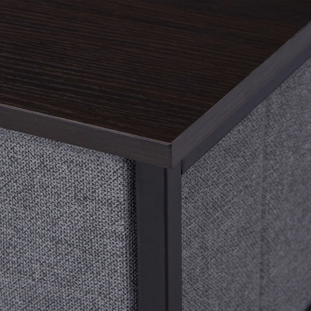 Homcom Szafka do Przechowywania 7 Szuflad Tekstylnych Metal Drewno Len Szara Wielofunkcyjna 635x30x71cm | Aosom PL