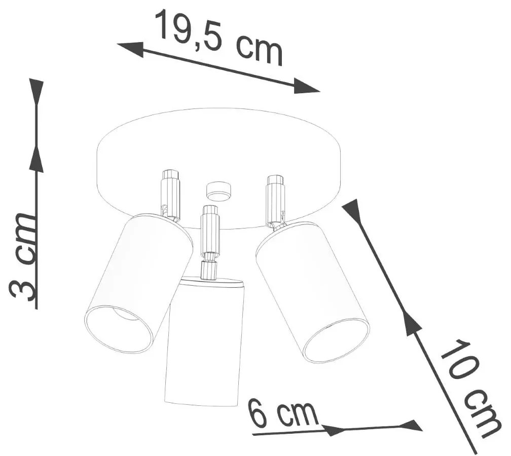 Plafon WINX 3P czarny/złoty SOLLUX LIGHTING