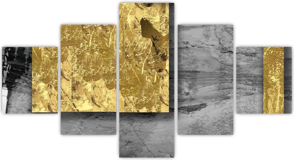 Obraz - Złote kwadraty N⁰2 (125x70 cm)