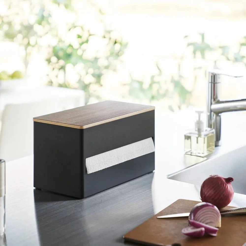 Czarny metalowy stojak na ręczniki papierowe Rin – YAMAZAKI