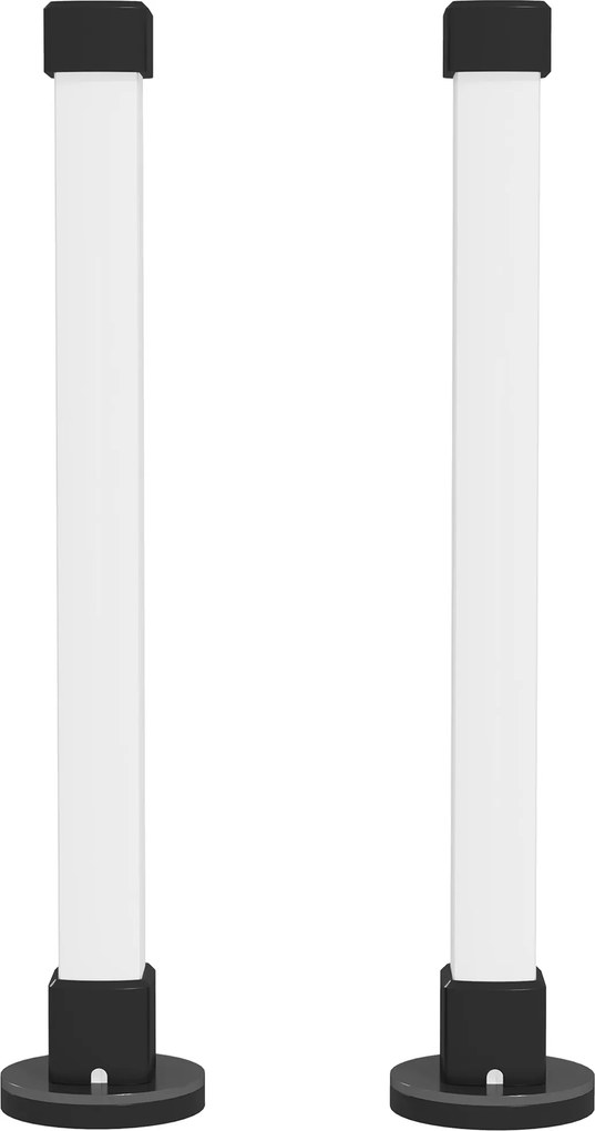 HOMCOM Zestaw 2 lamp LED, lampka stołowa z kontrolą przez aplikację i pilota, synchronizacja z muzyką, tryby kolorów, timer, biały