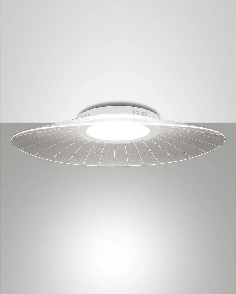 Zintegrowana lampa sufitowa LED Vela 40 W 5400 lm 3000 K ciepła biel metal i biała konstrukcja z metakrylanu 78 x 55 cm nowoczesny design klasa 1