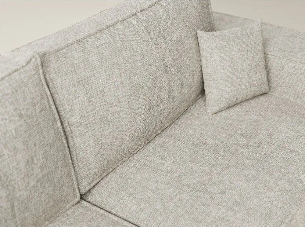 Beżowy rozkładany/ze schowkiem narożnik z tkaniny szenilowej (lewostronny/w kształcie litery L) Tonga – Maison de Rêve