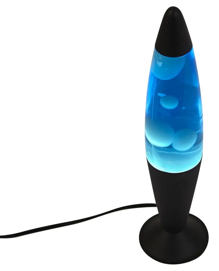 Lampa lawa niebieska z białym woskiem z diodą LED - Molten Lava Oswietlenie wewnetrzne