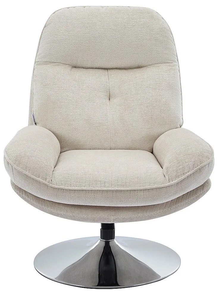 Fotel obrotowy z beżową teksturowaną tapicerką - ILMACA