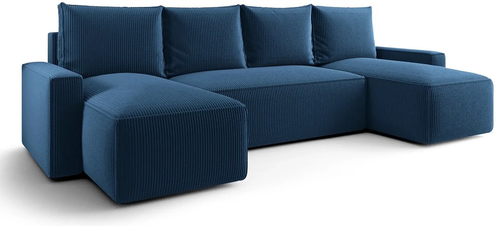 Niebieski narożnik rozkładany w kształcie U B4-A88