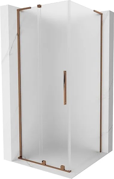 Mexen Velar L kabina prysznicowa rozsuwana 100 x 100 cm, szron, różowe złoto - 871-100-100-33-60