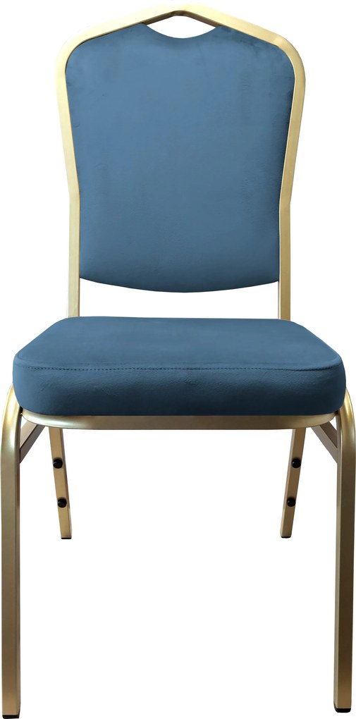 Krzesło Vega tkanina Welur bankietowe konferencyjne stelaż metalowy : Kolor Stelaża - Złoty, Kolor tkaniny - VELVET - MG33