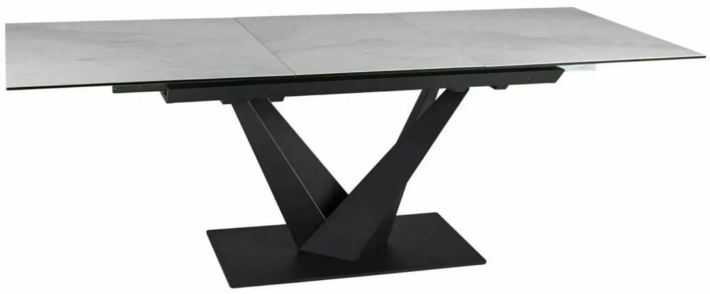 Stół rozkładany SORENTO CERAMIC 160(220)x90 biały/czarny mat SIGNAL