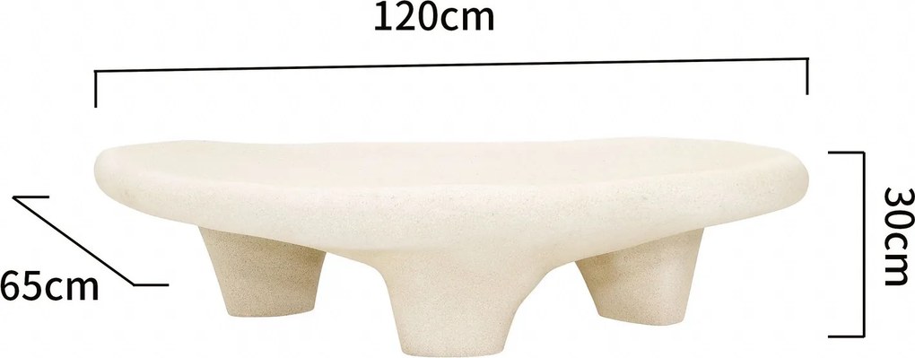 Designerski stolik kawowy Modig M85, z włókna szklanego