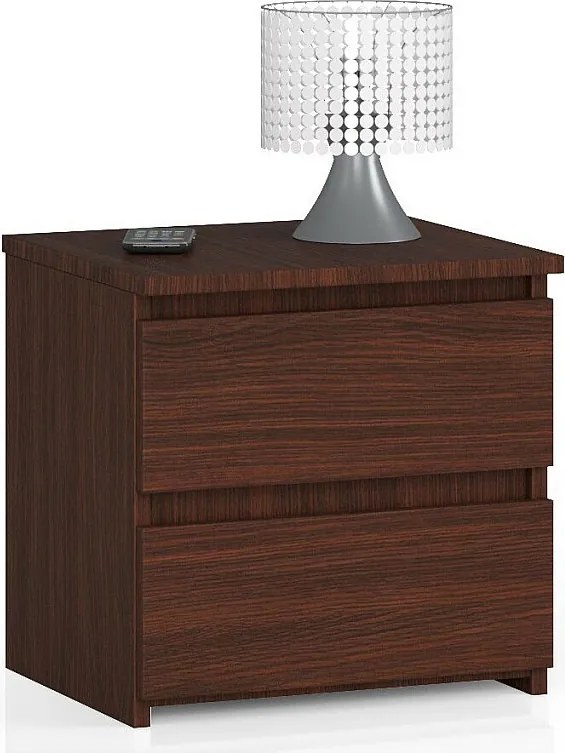 Szafka nocna AKORD CL2 Wenge 40 cm 2 szuflady kolor Wenge mat 40x35x40 cm