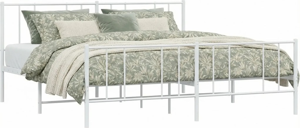 Białe metalowe duże łóżko małżeńskie 200x200 cm Z6-L24