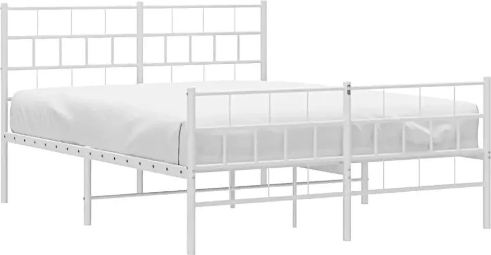 Białe podwójne łóżko z wezgłowiem 160x200 H1-M49