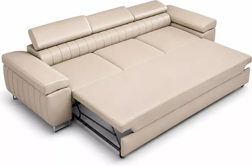 Elegancka kanapa Ardi Linea z funkcją spania regulowane zagłówki 275 cm