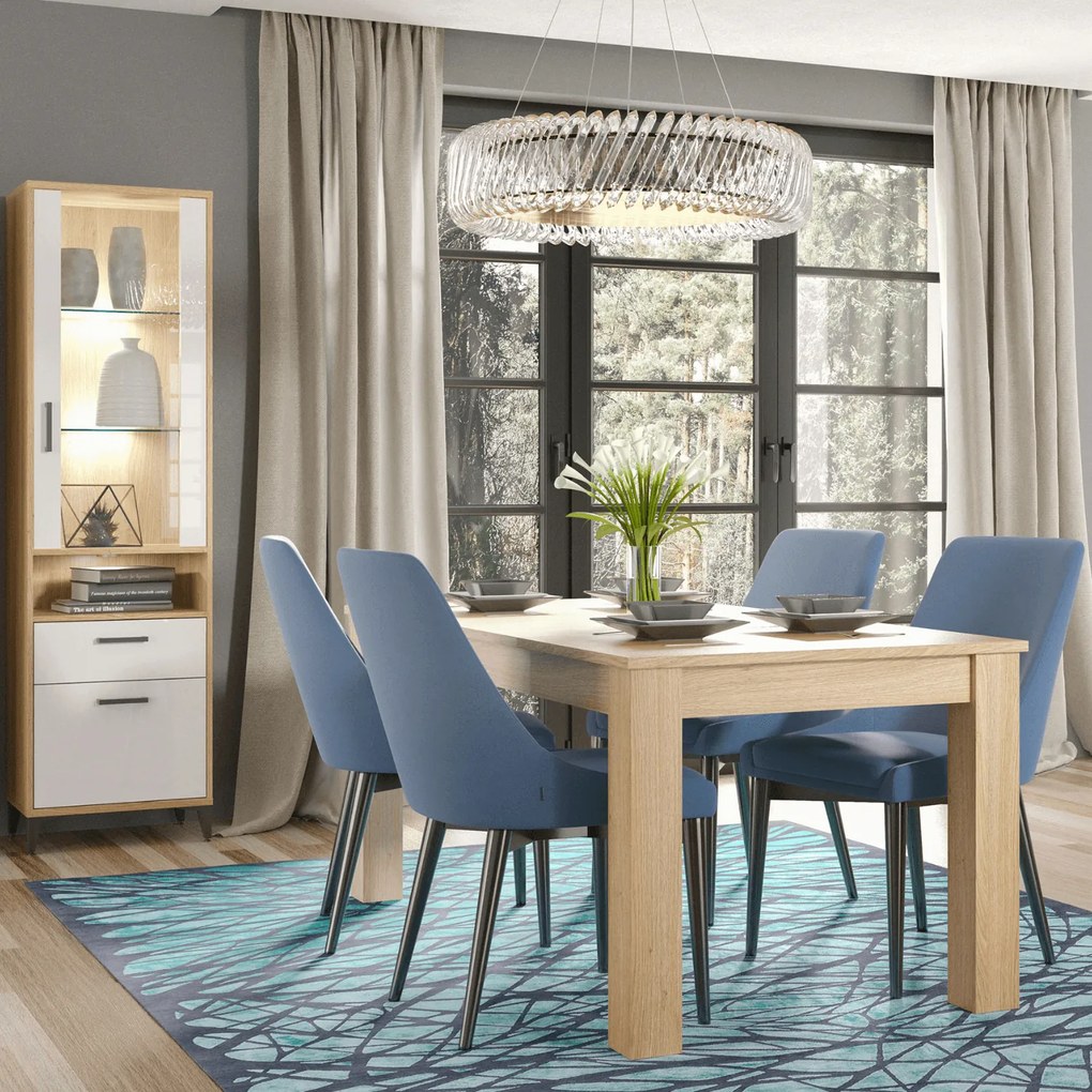 Stół Rozkładany Prostokątny do Jadalni MELD 112-178 cm Dąb nagano Skandynawski