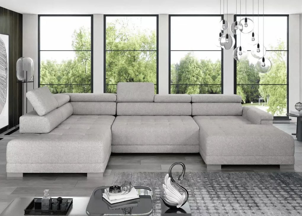 Narożnik Camp XL z elektrycznie wysuwanym siedziskiem i funkcją relax