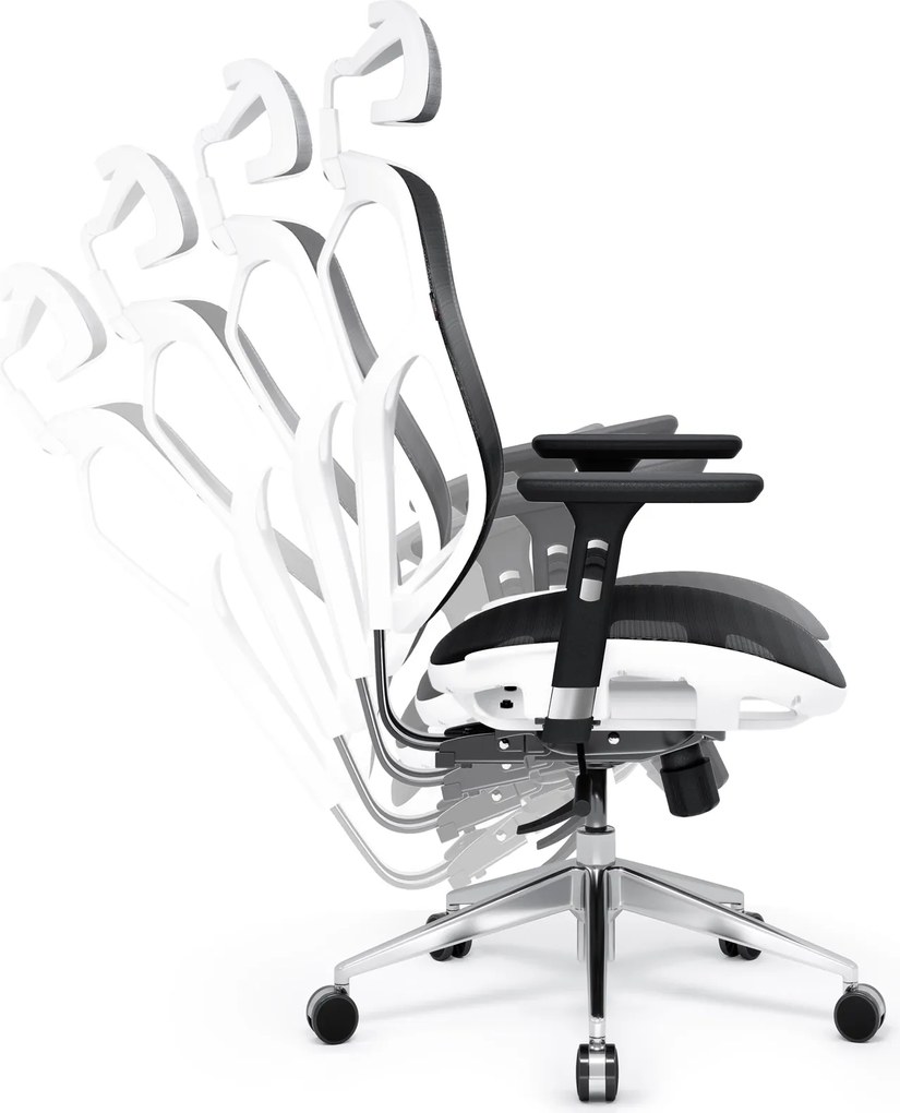 Fotel biurowy Diablo V-Basic, zgodny z normą BHP, kolor biało-czarny