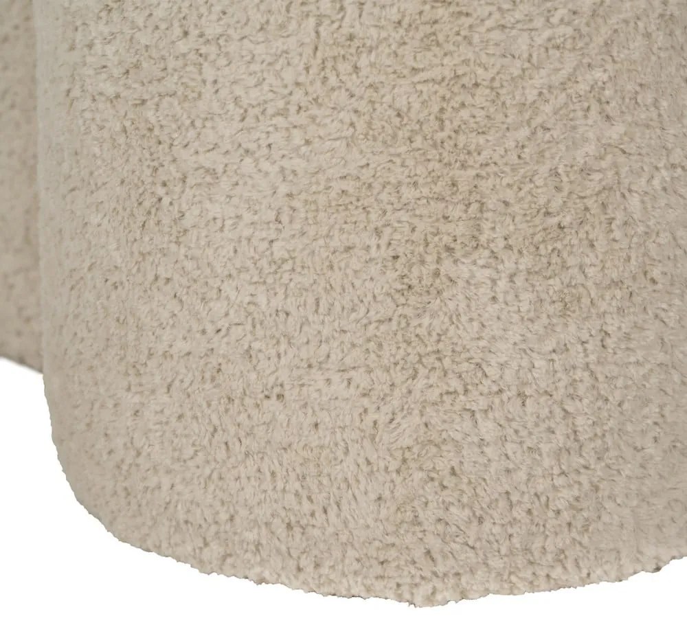Beżowy puf z materiału bouclé – Ixia