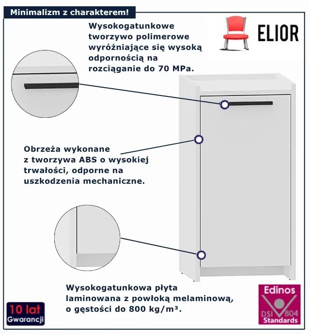 Nowoczesna wąska biała komoda - P0-R97