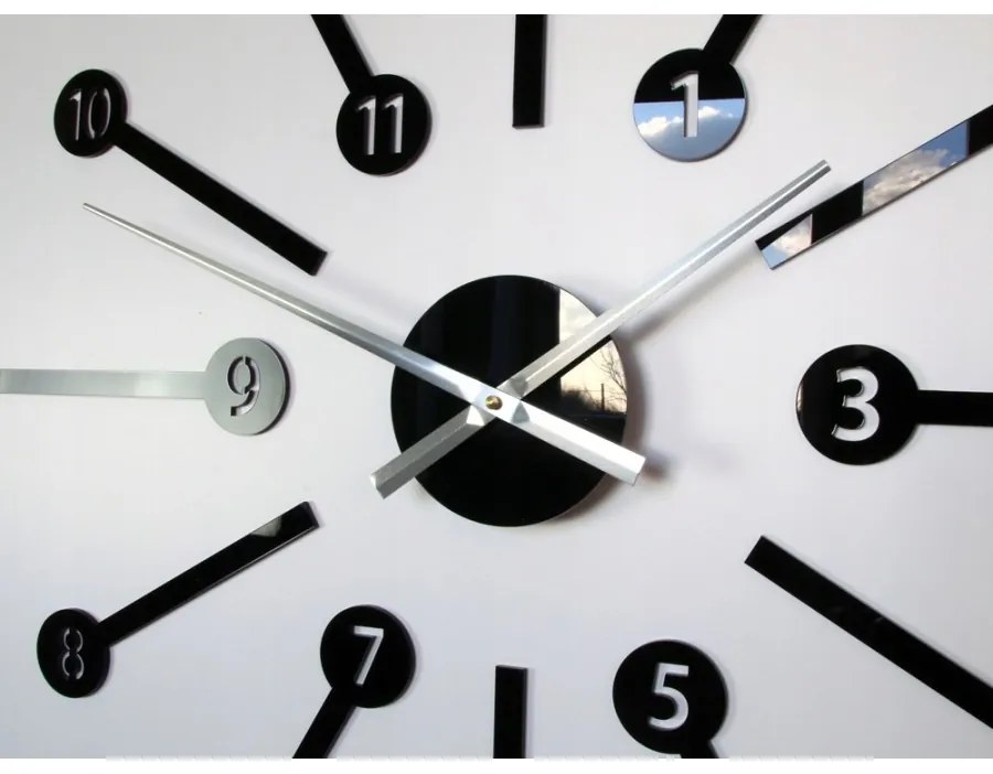 Zegar ścienny naklejany duży nowoczesny akrylowy na ścianę do salonu loft