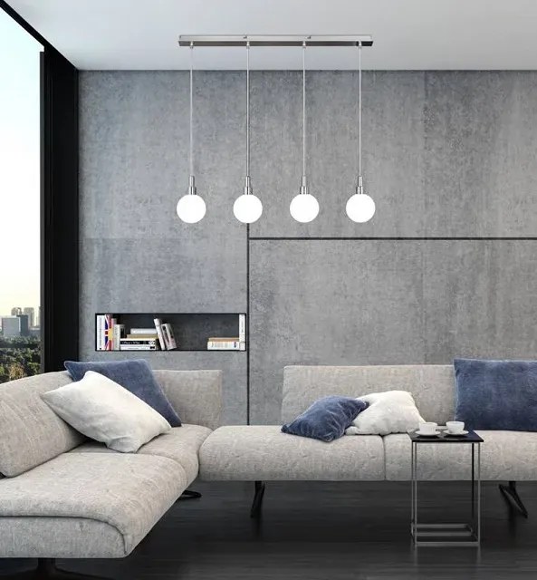 Minimalistyczna lampa wisząca na listwie chrom - 2X V114 T8-F06