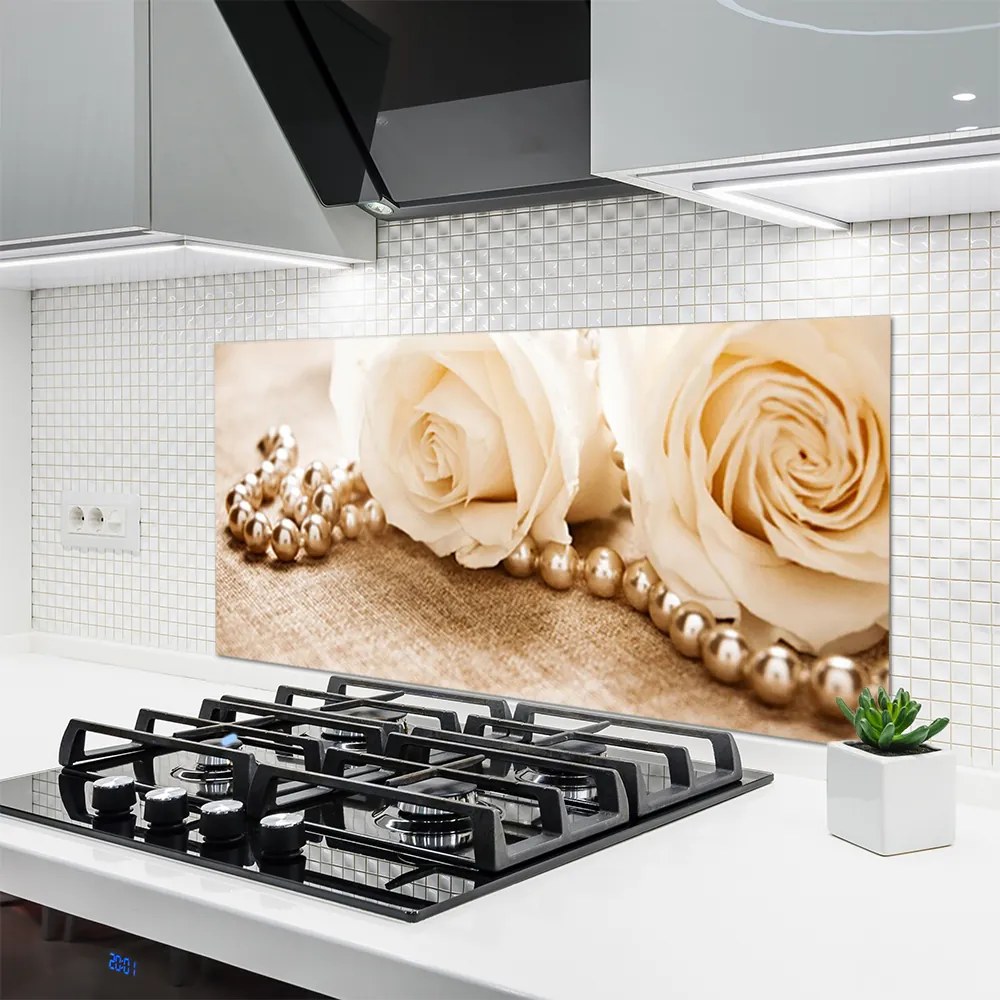 Panel Szklany do Kuchni Bukiet Czerwonych Róż