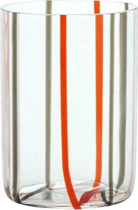 Szkło Zafferano Tirache w dwukolorowym czerwono-szarym szkle borokrzemianowym, pudełko 6 szt.