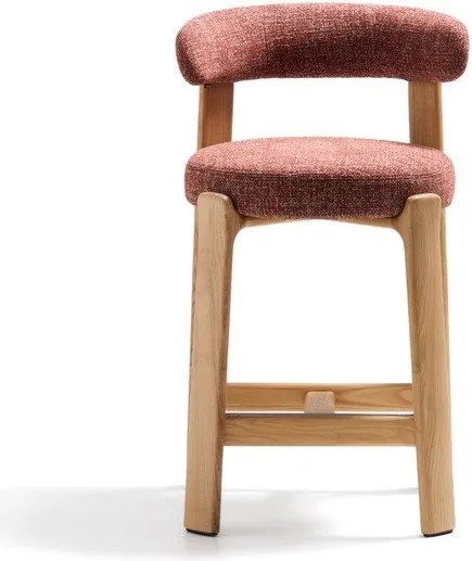 Hoker z litego drewna jesionowego w kolorze terakoty/w jasnym naturalnym kolorze (wysokość siedziska 65 cm) Granite – Kave Home