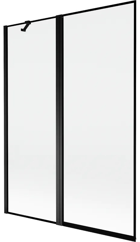 Mexen Mist parawan nawannowy 2-skrzydłowy lewy 130 x 150 cm, czarna ramka, czarny - 8A9-130-011-70-70-L