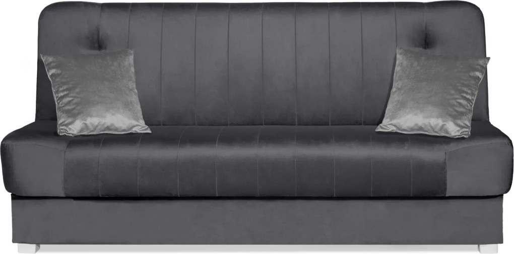 Sofa z Funkcją Spania PIANO 2 Rozkładana Wersalka Dwuosobowa Szara Nowoczesna do Salonu