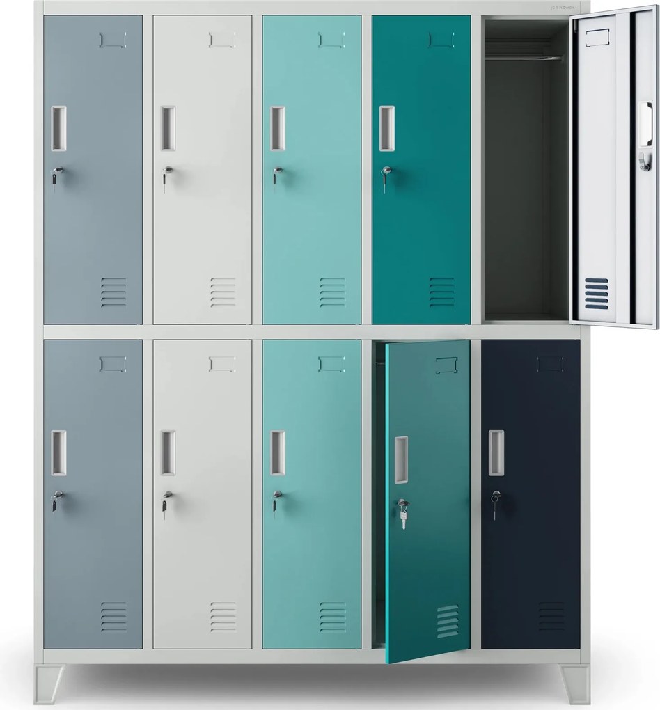 Metalowa szatnia 10-skrytkowa Bartek 136x45x172 cm wielokolorowa