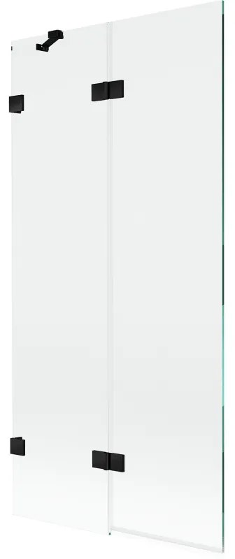 Mexen Lunar parawan nawannowy 2-skrzydłowy lewy 90 x 150 cm, transparent, czarny - 897-090-100-70-00-L