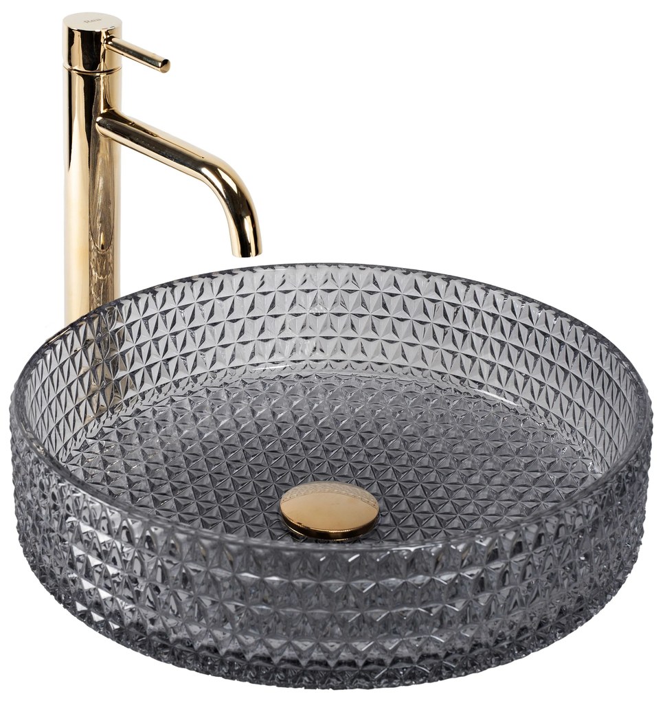 Umywalka nablatowa Rea Cristal Grey 39