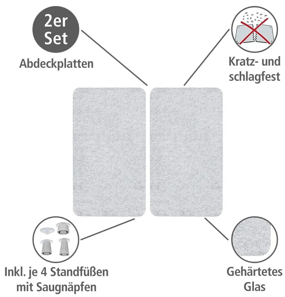Zestaw 2 szklanych płyt na kuchenkę Wenko Transparent