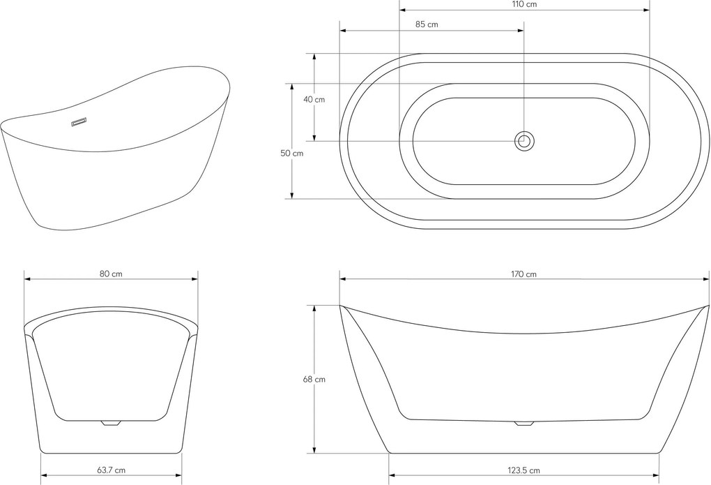 Wolnostojąca wanna SIENA 2.0