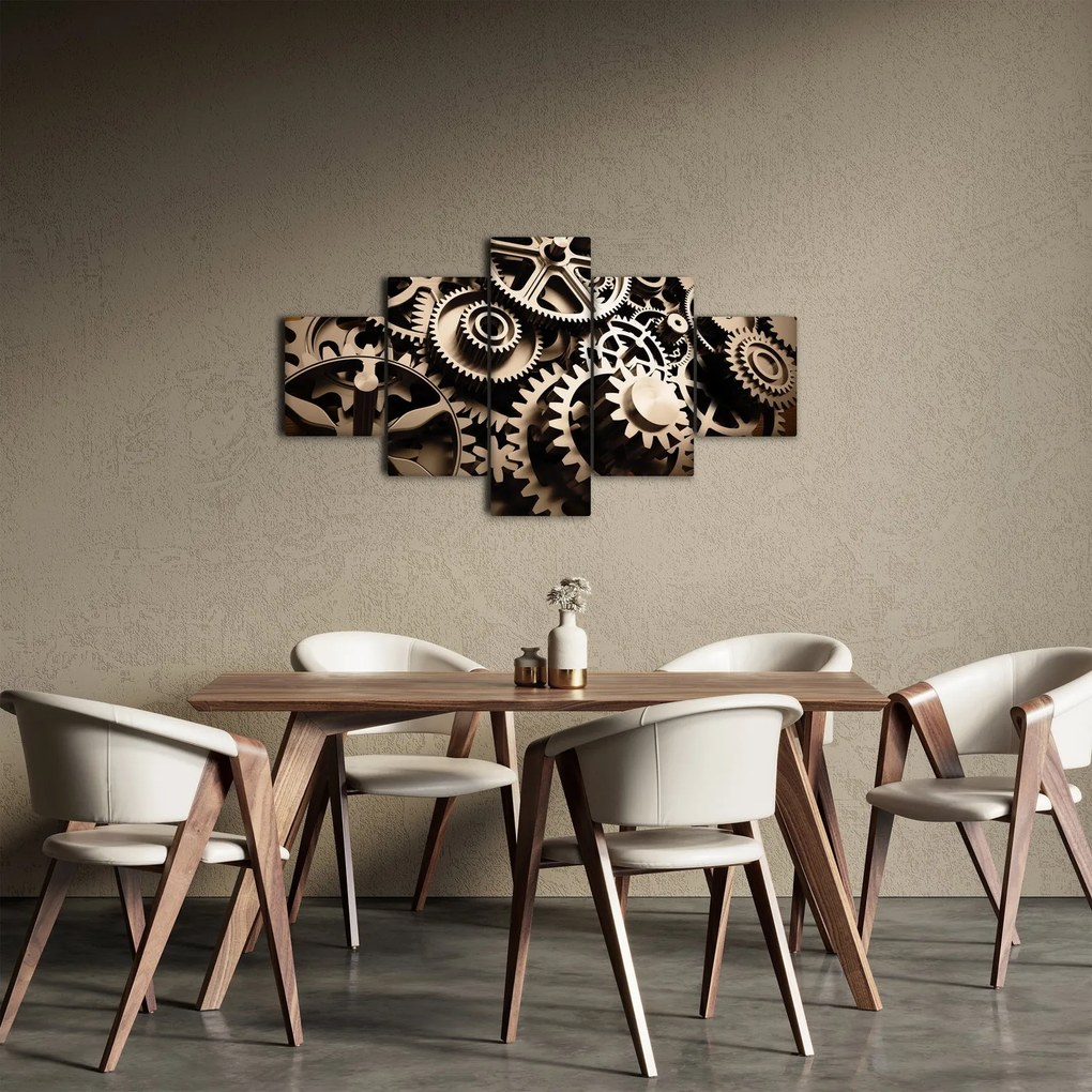 Obraz - Części zegara (125x70 cm)