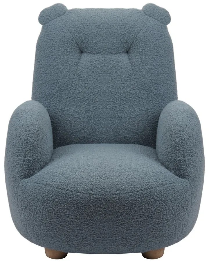 Niebieski fotel dziecięcy z materiału bouclé Rocky – Vipack