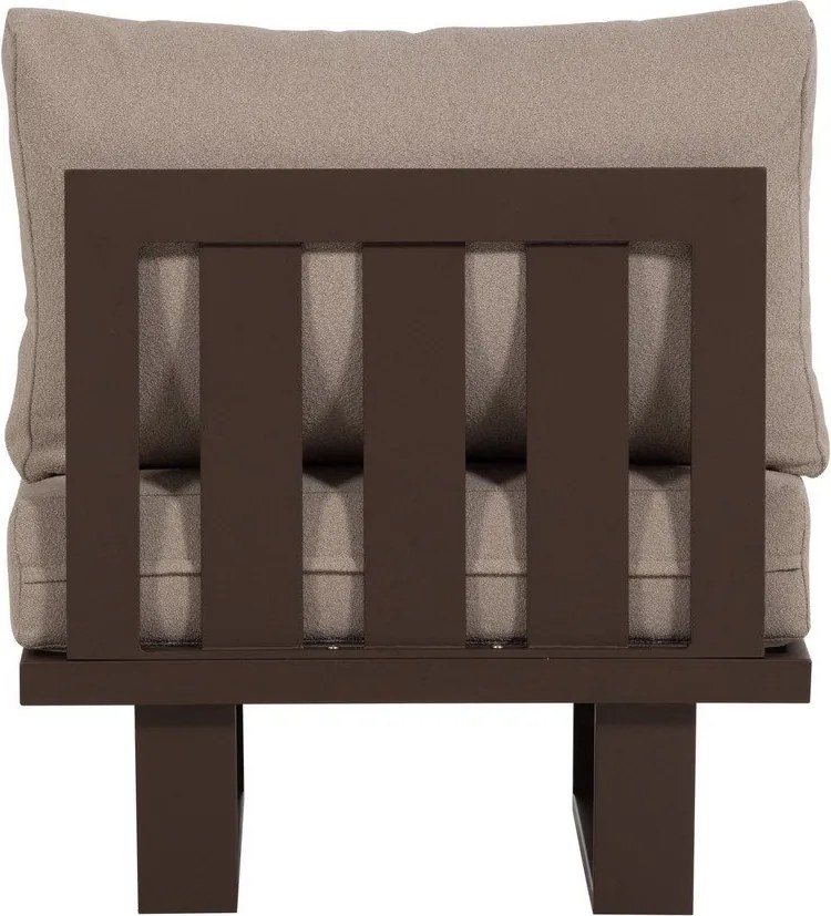 Brązowy metalowo-tapicerowany fotel ogrodowy Bear – WOOOD