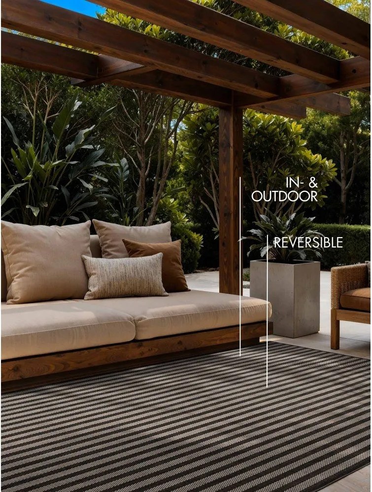 Czarny/kremowy dywan odpowiedni na zewnątrz 160x230 cm Haringey Linley – Ted Baker