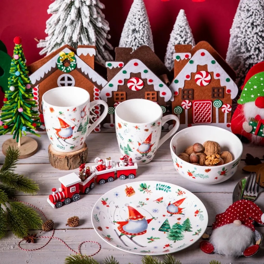 Altom Miska porcelanowa Winter Gnomes 14 cm, 600 ml