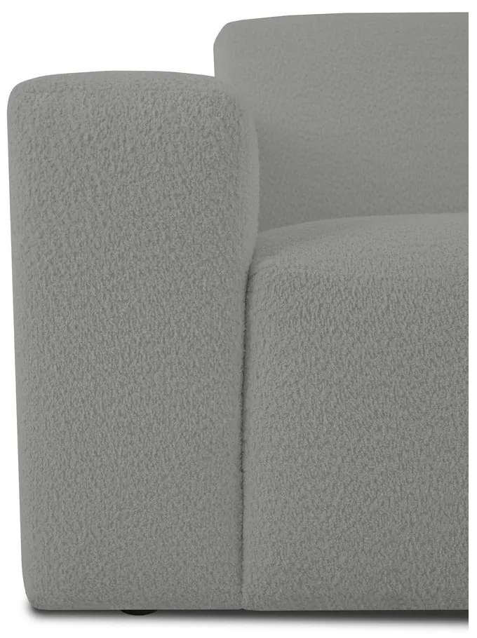 Szary narożnik z materiału bouclé (prawostronny) Roxy – Scandic