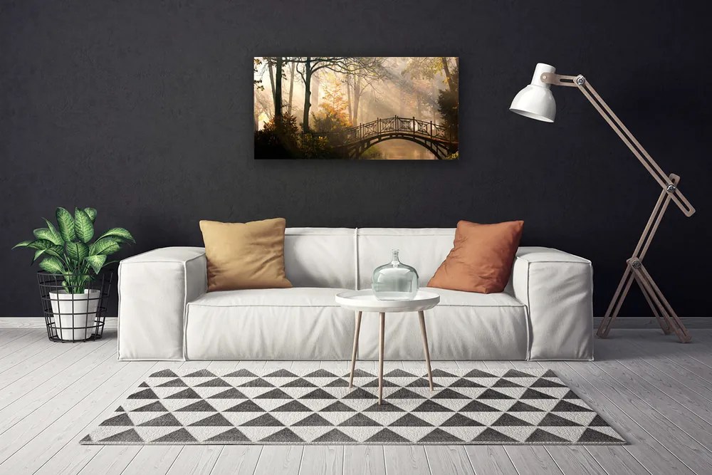 Obraz canvas Drewniany Mostek w Lesie