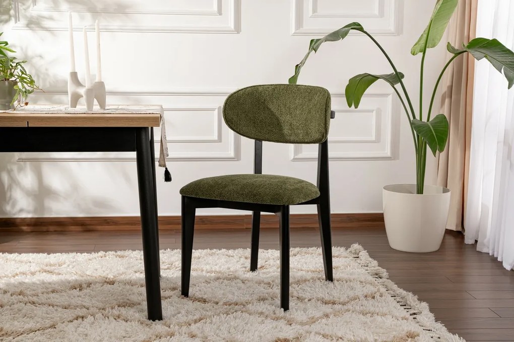 Zestaw krzeseł do jadalni Lionte Green and Black,2 szt.