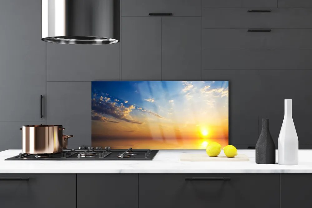 Szkło do Kuchni na Ścianę Poranne Niebo Nad Horyzontem