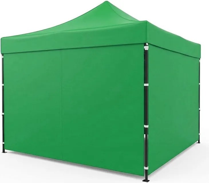 Pawilon ogrodowy eventowy FGA9, 3x3 m, automatyczny ze ściankami - namiot zamykany, zielony
