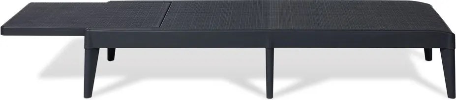 SIROLO Leżak ogrodowy, plastikowy, grafitowy